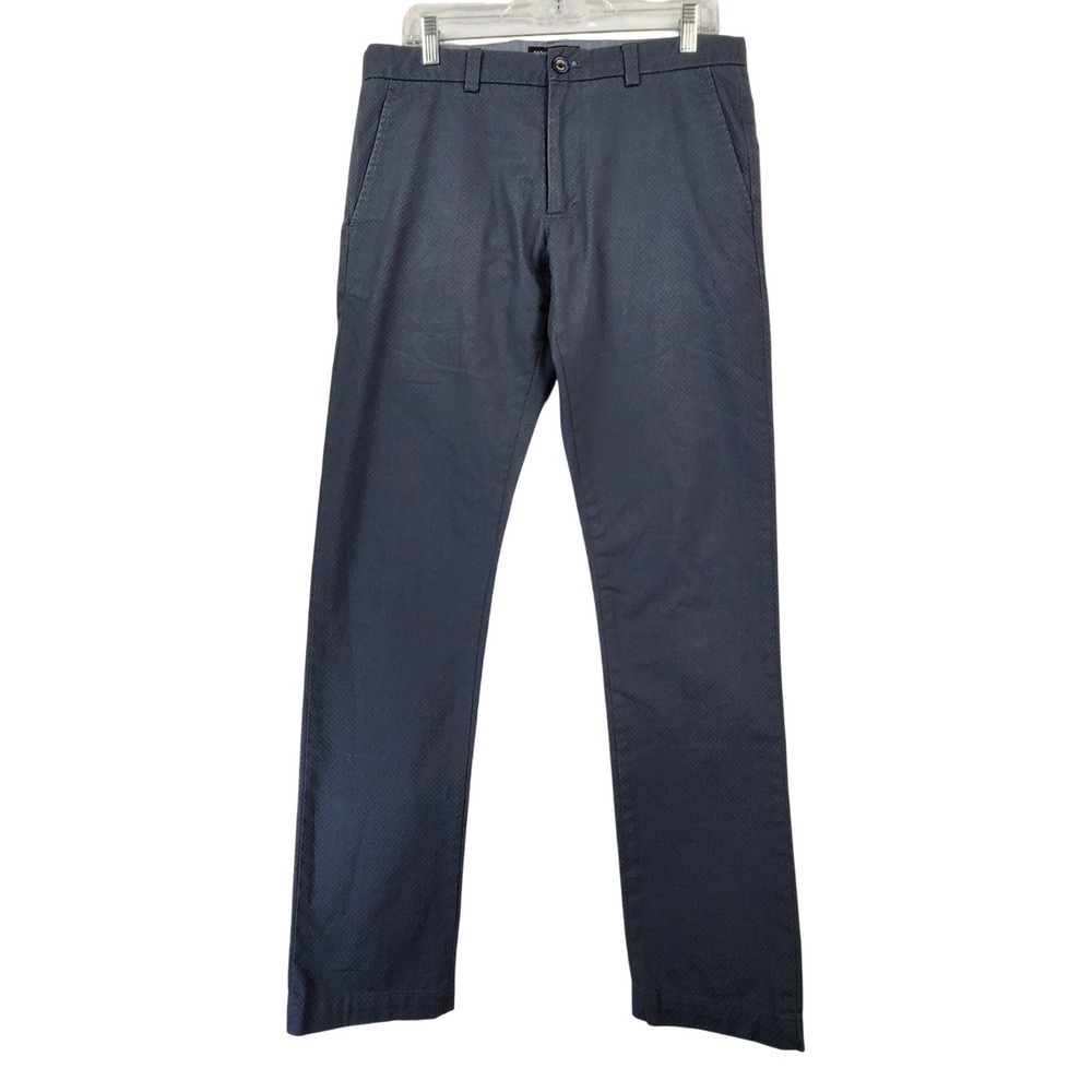 Banana Republic 32x34 Blue Fulton Skinny Chino Geo Print Stretch Pants Mens Slim